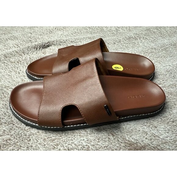 Aldo Mondi Men’s Slide Sandals. PU Leather. Brown. Sz: 9 US. NWOB main image 10